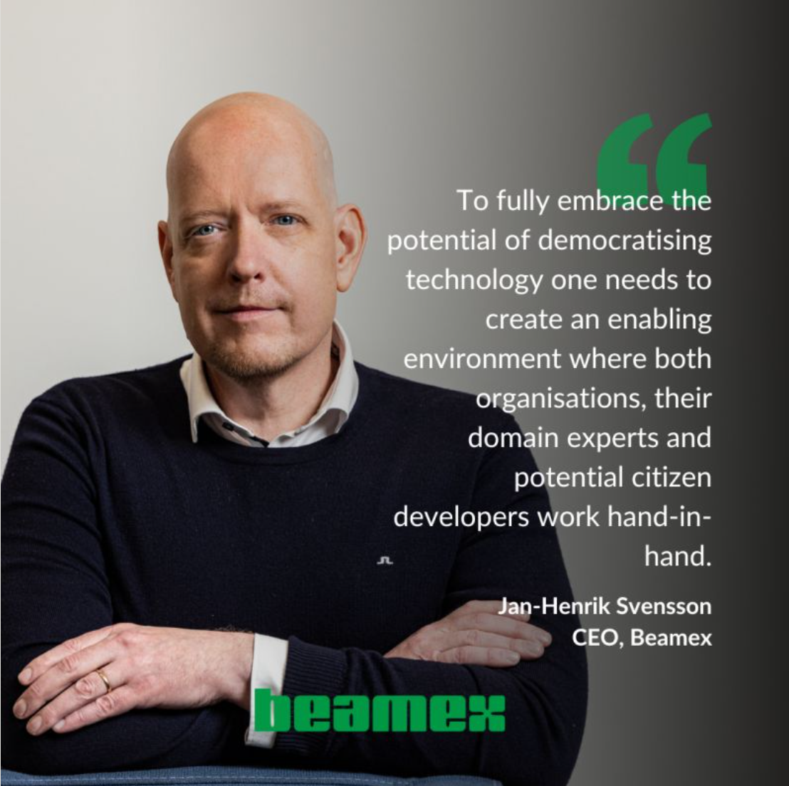 Executive quote card featuring Jan-Henrik Svensson, CEO, Beamex