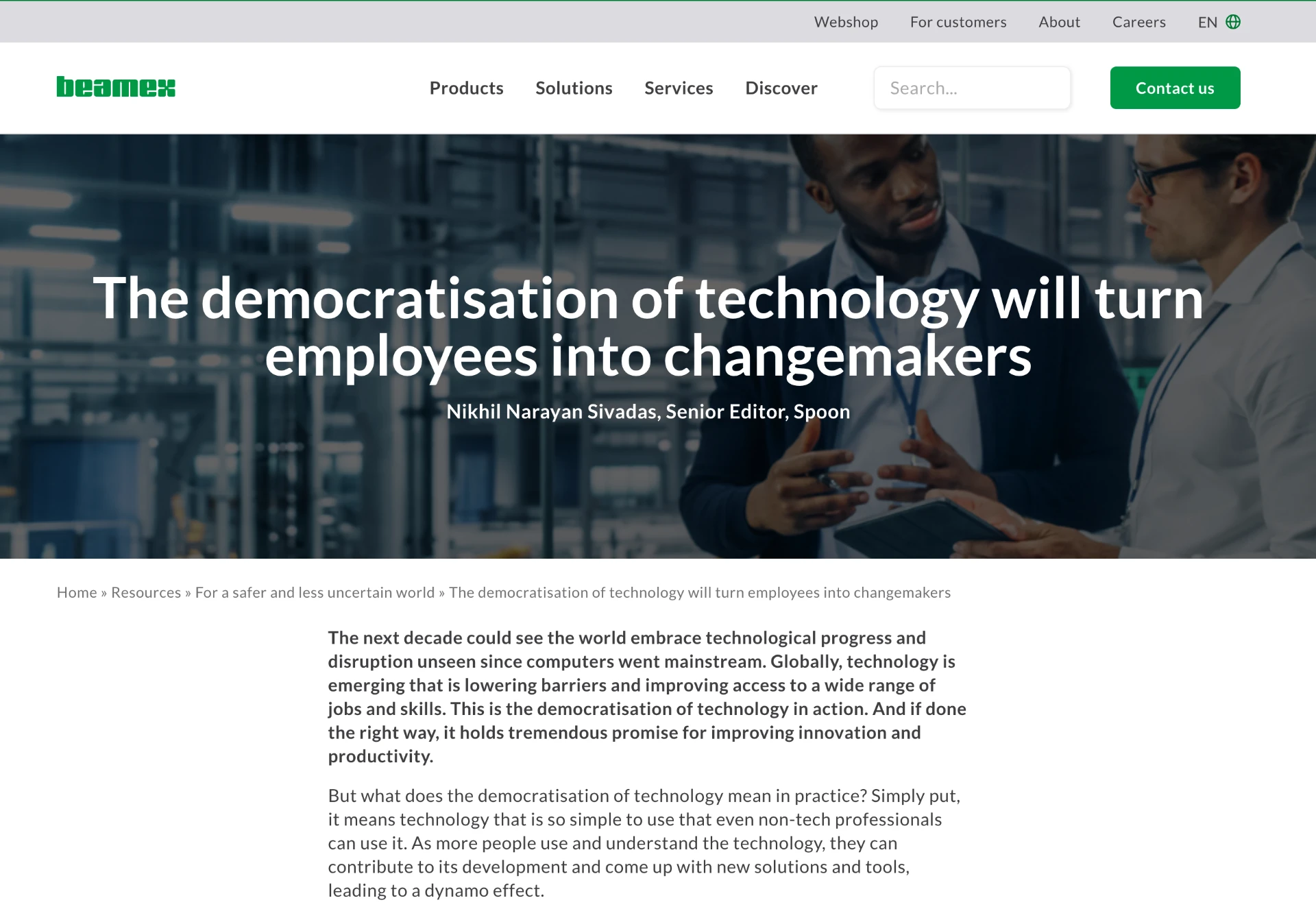 The democratisation of technology will turn employees into changemakers — thought leadership article