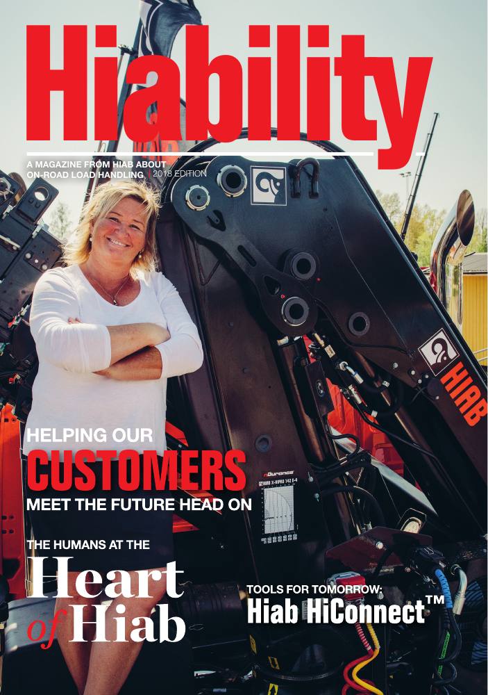 Cover of Hiab's Hiability magazine, 2018 edition
