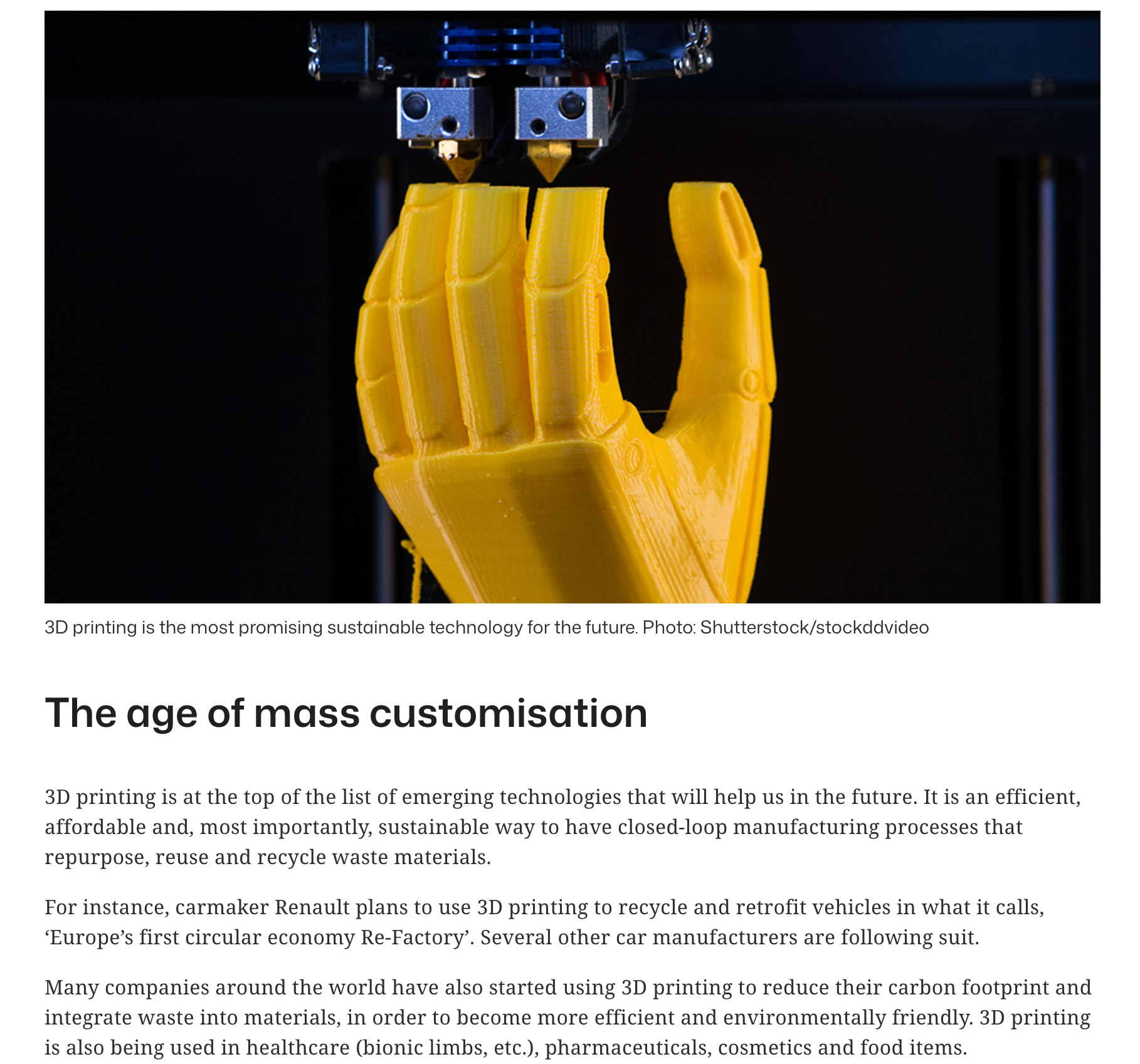 The age of mass customisation — UPM article deep dive on 3D printing
